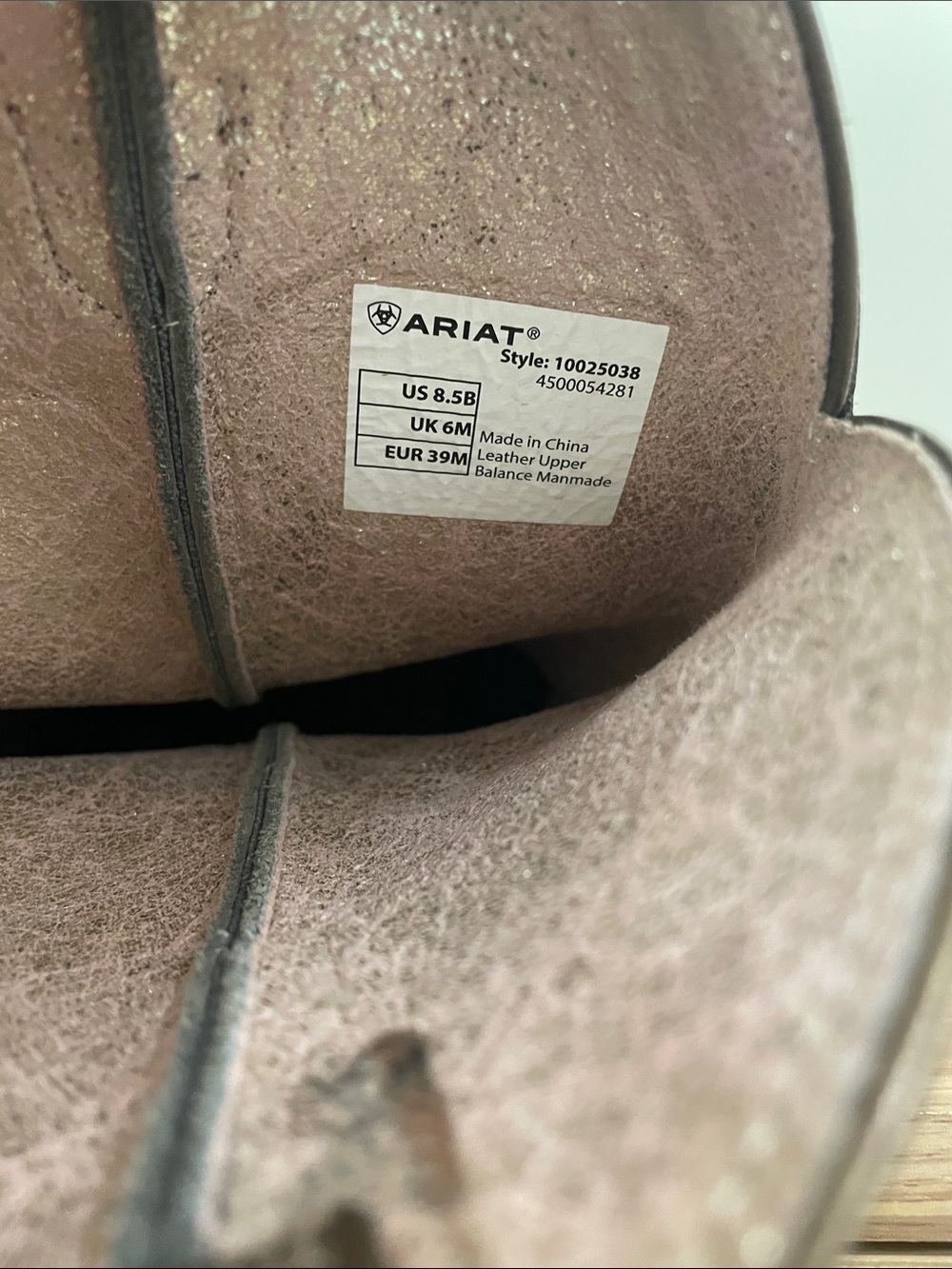 Ariat Distressed Brown Suede Western Heeled Boots with Subtle Pink Stitching - Picture 5 of 6